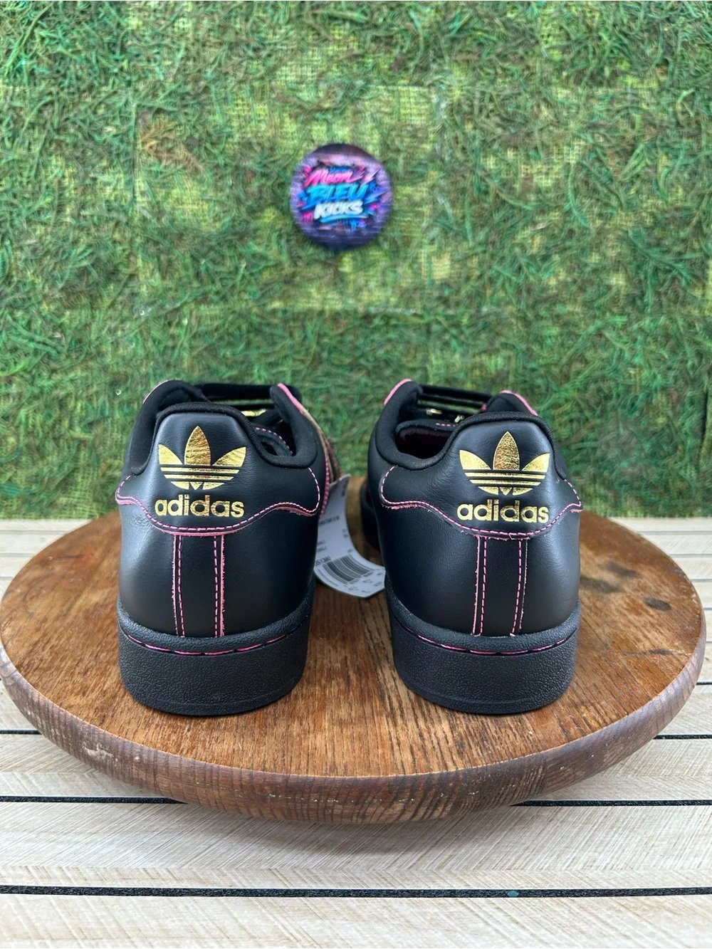 Adidas Superstar Core Black Gold Red